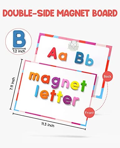 Gamenote Classroom Magnetic Alphabet Letters Kit 238 Pcs with Double - Side Magnet Board - Foam Alphabet Letters for Preschool Kids Toddler Spelling and Learning Colorful ABC Education Fridge Magnets - Image 3