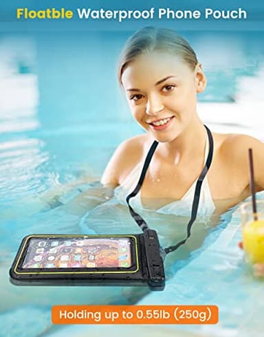 PEORSEFI IP68 Waterproof Phone Pouch, Floating Waterproof Phone Case for iPhone 16 15 Pro Max Galaxy S24+ S23 Pixel 8 Pro with Detachable Lanyard, Cellphone Dry Bags Beach Vacation Essentials -2 Pack - Image 3