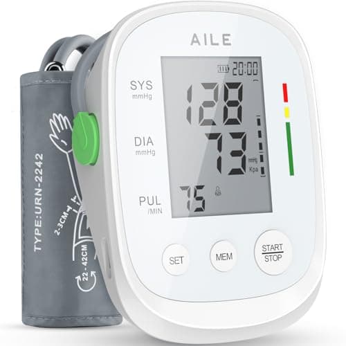 AILE Blood Pressure Monitor, Blood Pressure Machine Upper Arm Large Cuff(8.7"-16.5"), High Automatic Blood Pressure Monitors Cuff for Home Use, (BP) Manual Arm Blood Pressure Monitors, 2 * 99 Memory - Image 1