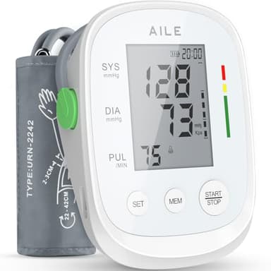 AILE Blood Pressure Monitor, Blood Pressure Machine Upper Arm Large Cuff(8.7"-16.5"), High Automatic Blood Pressure Monitors Cuff for Home Use, (BP) Manual Arm Blood Pressure Monitors, 2 * 99 Memory - Image 1