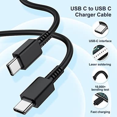 45W Samsung Super Fast Charging with USB C to C Cable 10ft, 2Pack Type C Wall Charger Block and Android Phone Charger Cord Long for Samsung Galaxy S25 Ultra/S25+/S24+/S23+/S22+/S22 Plus/S21/Note 20/10 - Image 5