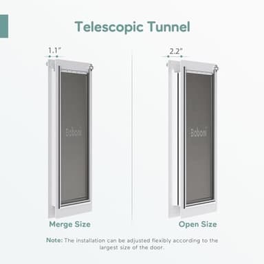Baboni 3-Flaps Pet Door for Interior and Exterior Doors, Steel Frame and Telescoping Tunnel, Strong and Durable Dog Door(Pets Up to 220 Lb) -X-Large - Image 5