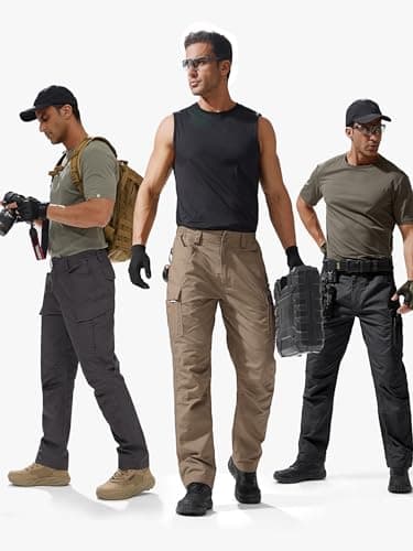 FREE SOLDIER Men's Water Resistant Pants Relaxed Fit Tactical Cargo Work Pants with Multi Pocket - Image 7