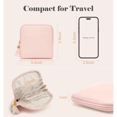 WOOMADA Velvet Travel Jewelry Organizer Case – Compact Jewelry Storage Bag With Zipper For Rings, Bracelets, Earrings – Perfect Travel Gift For Women（Pink） - Image 2