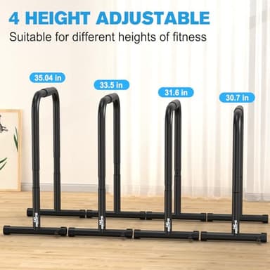 RELIFE REBUILD YOUR LIFE Dip bars &Dip Station Functional Heavy Duty Dip Stands Fitness Workout Dip bar Station Stabilizer Parallette Push Up Stand (Black) - Image 5