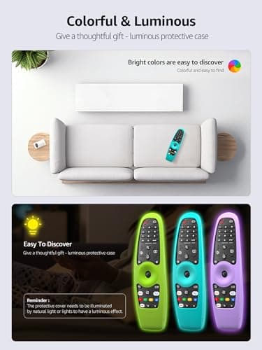 (Glow-Green) Case for LG AN-MR20GA / AN-MR19BA / AN-MR18BA / AN-MR650A / AN-MR600 Remote Control [Anti-Lost] Anti Slip LG Magic Remote AKB75855501 Cover Skin Sleeve Protector - Image 2