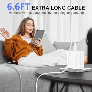 20W USB C Fast Charger for iPad Pro 13/12.9/11 inch, iPad A16/10th Generation, iPad Air 11/13 inch/5th/4th, iPad mini 6th/7th, iPad Charger Fast Charging Block with 6.6ft USB C to C Charger Cable - Image 8