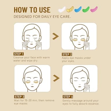 Yeokoe Under Eye Patches for Dark Circles,Eye Mask for Puffy Eyes With Collagen,Retinol,Vitmin C,Hyaluronic Acid and Niacinamide Face Masks Skincare Spa Gifts for Woman 20Pairs - Image 5