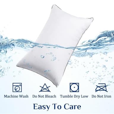 JOLLYVOGUE Pillows Queen Size Set of 2 for Sleeping, Soft and Supportive Bed Pillow with Down Alternative Filling for Side and Back Sleepers, Hotel Collection - Image 8
