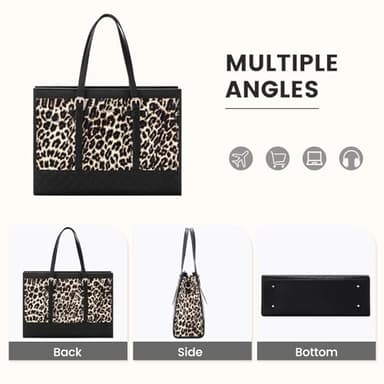 LOVEVOOK Laptop Bag for Women 15.6 inch Canvas Laptop Tote Bag, Large Capacity Work Bags with Clutch Purse, Computer Bags Office Business Briefcase, Casual Handbag for Travel College Teacher - Image 8