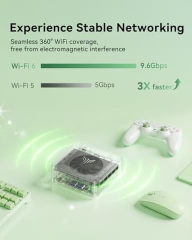 KAMRUI Mini PC, E3B 32GB RAM 512GB SSD Mini Gaming Computers AMD Ryzen 5 7430U Micro Desktop Computer (Max 4.3GHz,6C/12T, Beat 5650U), Small PC Support WiFi 6, BT5.2, Triple Display for Office Home - Image 6