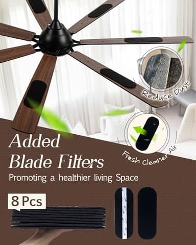 Maxslak 72" Large Smart Ceiling Fan with Light Remote Control via WIFI Alexa,6-Speeds Quiet DC Motor,Dimmable,Indoor Outdoor Black ceiling fan for Living Room,Patio,Dual Finish 7 Blades - Image 7