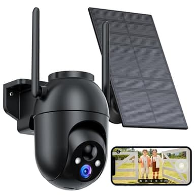 Security Cameras Wireless Outdoor Solar: 2K WiFi Camera for Home Security System - Battery Powered Cam IP66 Waterproof Motion Sensor - Camaras de Seguridad para Casa Inalambricas - Image 1