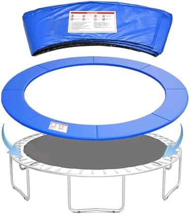 Trampoline Replacement Safety Pad, 8ft 10ft 12ft 14ft 15ft 16ft Trampoline Spring Cover with Foam Padding, No Holes for Poles, Round, Blue - Image 3