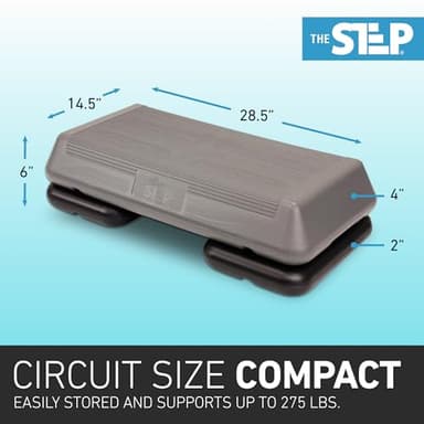 The Step (Made in USA) Original Aerobic Platform – Circuit Size Grey Aerobic Platform and Original Black Risers - Image 6