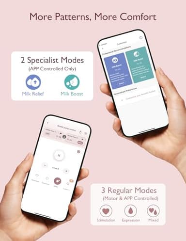 Momcozy Breast Pump Hospital-Grade, Hands Free Breast Pump App with Leak-Proof DoubleFit Flange, Personalized Multi-Modes & 15 Levels, 2 Count - Image 5