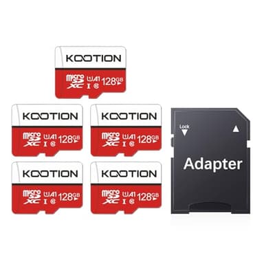 KOOTION 128GB Micro SD Card 5 Pack microSDXC UHS-I Memory Card with Adapter – U1, Full HD, C10 TF Flash Card for Smartphone - Image 1