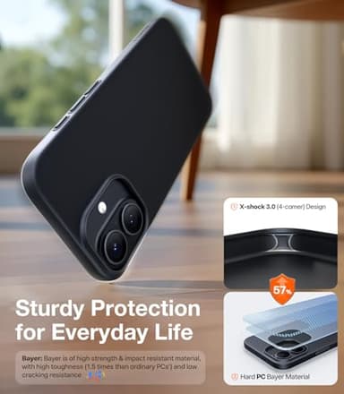 TORRAS Magnetic Slim Fit for iPhone 17 Case, Ultra-Thin Compatible with MagSafe, Stronger Magnetic + Thinner, Lightweight Matte Anti-Scratch Hard PC Cover Phone Case for iPhone 17, Black - Image 7