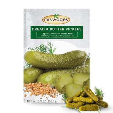 Mrs. Wages Bread and Butter Pickles Quick Process Mix, Quick and Easy, Simple-To-Use Pickle Mix, Sweet & Tangy Flavors, 5.3 oz Packet (Value Pack of 6) - Image 1