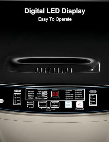 Portable Washing Machine - 2.0 Cu.ft Portable Washer Full-Automatic With LED Display, Compact Washer Ideal for Apartments, Homes, and Dorms, 10 Wash Cycles, Low Noise, IPX4 - Image 6