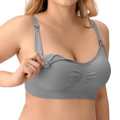 Angelhood Nursing Bra 5 Pack Womens Maternity Breastfeeding Bra Seamless Wireless Sleep Bra with Bra Extenders - Image 5