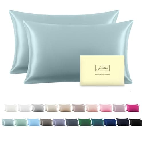 Silk Pillowcase for Hair and Skin,Soft,Breathable and Sliky 100% Silk Pillowcases King Set of 2,Both Sides Natural Mulberry Silk Pillow Cases with Hidden Zipper(King Size 20"X 36",2pcs) - Image 1