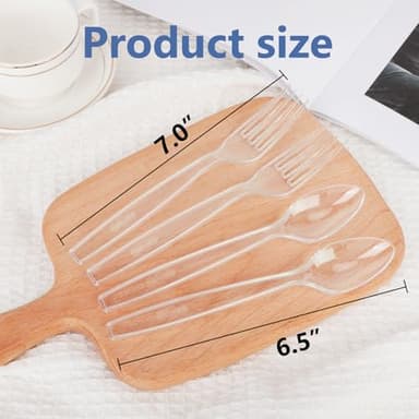 100 Count Plastic Silverware Heavy Duty -50 Forks, 50 Spoons, BPA-Free, Heat Resistant, Disposable Plastic Utensils Set, Plastic Cutlery Set, Plasticware Suitable for Party Everyday Use - Image 3