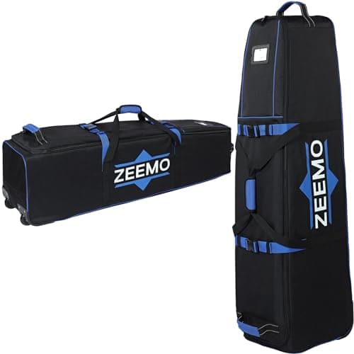 ZEEMO Golf Travel Bag, Full-Open Protective & Wheeled Airline-Approved Case for Clubs, Cart&StandBag, Soft-Sided Waterproof Cover Made of Heavy Duty Oxford, Black - Image 1