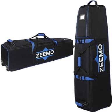 ZEEMO Golf Travel Bag, Full-Open Protective & Wheeled Airline-Approved Case for Clubs, Cart&StandBag, Soft-Sided Waterproof Cover Made of Heavy Duty Oxford, Black - Image 1