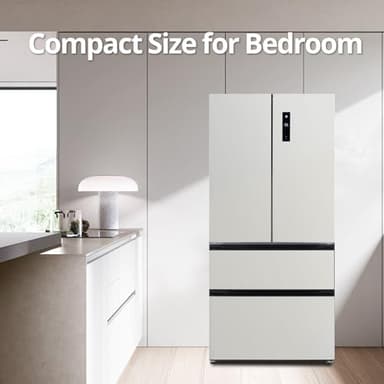 PioneerWorks French Door Refrigerator, 4 Door Full Size Deep Freezer in Stainless-Steel, 18Cu.Ft Large Capacity Refrigerator, Digital Temperature Controls Auto Defrost Suitable for Home, Silver - Image 7