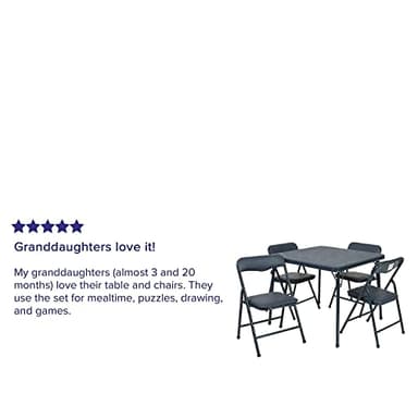 Flash Furniture Mindy Kids Navy 5 Piece Folding Table and Chair Set - Image 3