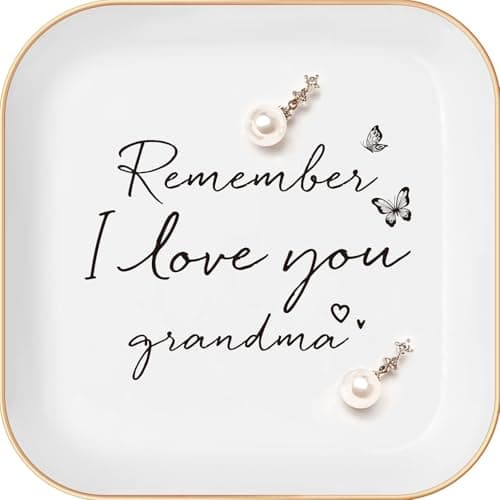Grandma Gifts – Jewelry Dish, grandma birthday gifts, Elegant Trinket Tray for Rings, Best Grandma Ever Keepsake, Sentimental Gift from Grandkids, Sweet and Thoughtful Gift For a GrandmaGrandma) - Image 1