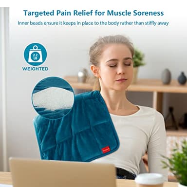 Comfytemp Weighted Heating Pad for Back & Period Cramps, FSA Eligible, Birthday Gifts for Mom Dad Women Men, 2.2lb HSA Electric Heat Pad for Neck Shoulder Pain Relief, 2H Auto-Off Heated Pad, 12x24 - Image 4