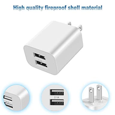 USB Wall Charger Block 2Pack Dual Port Cube Plug Power Charging Adapter Brick for Apple,for iPhone 16/17/Air/15/14/13/12/XS Max/XR/X/8/8 Plus/7/6,foriPad Mini/Air,for Samsung,for Kindle Fire,for LG - Image 6
