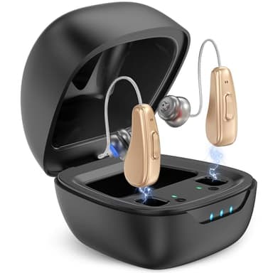 Hearing Aids for Seniors Rechargeable with Noise Cancelling, Hearing Amplifier with 5 Levels of Volume Adjustmen, Simple to Operate and Hear Clear Sound - Image 1