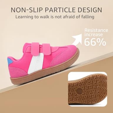 STQ KIDS Toddler Wide Toe Box Shoes:Girls Barefoot Shoe Kids Walking Shoes Girls Sneakers Non-Slip Zero Drop Toddler First Walking Shoe Comfortable Hot Pink Infant 4 - Image 7