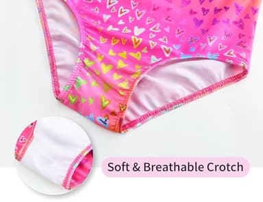 WhizBuzz Girls Swimsuit Size 3t 4t Neon Love Pink One Piece Sleeveless Bathing Suit Quick Dry Beach Swimwear - Image 5