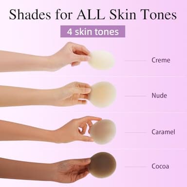 Herlight Nipple Covers for Women – Reusable Sticky, Adhesive Silicone Nipple Covers, Seamless Invisible Washable Design with Travel Box Nude - Image 5