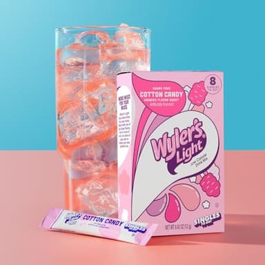 Wyler's Light Singles To Go Powder Packets, Water Drink Mix, Watertok Cotton Candy, 96 Servings, 8 Count x Pack of 12 - Image 3