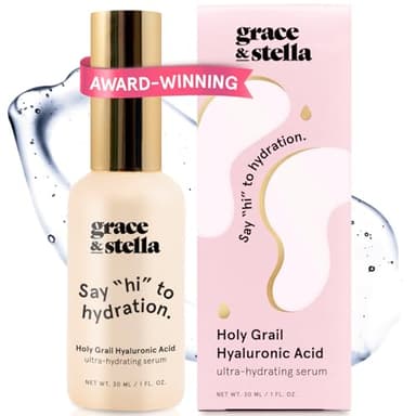 grace & stella Award Winning Hyaluronic Acid Serum (30ml/1 fl oz) Hydrating Hyaluronic Acid Serum for Face - Acido Hialuronico for Women - Remove Fine Lines, Wrinkles, Anti Aging - Vegan Skincare - Image 1