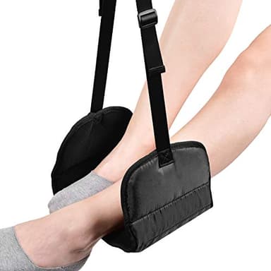 Airplane Footrest Made with Premium Memory Foam - Airplane Travel Foot Hammock, No Clashing Foot Hammock & Portable Plane Leg Rest, Provides Relaxation and Comfortable for Long Flight - Image 1