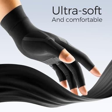 FREETOO All-Around Compression Arthritis Gloves for Women for Pain, Carpal Tunnel Relief Gloves for Men, Hand Compression Gloves for Crocheting, Rheumatoid Arthritis. Fit Palm 7.3‘’-8.3‘’ Black M - Image 5