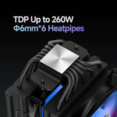 Ocypus Delta A62 ARGB CPU Cooler,CPU Air Cooler with ARGB Function,120MM Hydraulic Bearing Silence PWM Fan,6 Copper Heat Pipes,Computer CPU Cooling Fan for AMD AM4/AM5,Intel LGA 115X/1200/1700/1851,BK - Image 2