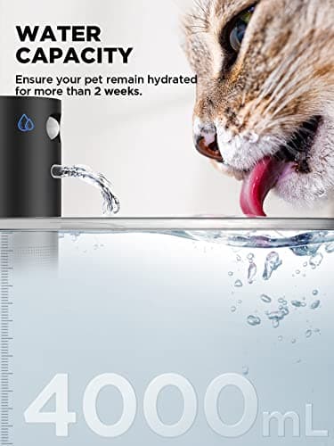 Cordless Cat Water Fountain, Battery Operated, 4L/135fl oz Stainless Steel Pet Water Fountain for Cats Dogs with Motion Sensor, Ultra Quiet Cat Drinking Fountain with 6 Filters (YPD-C004S) - Image 6