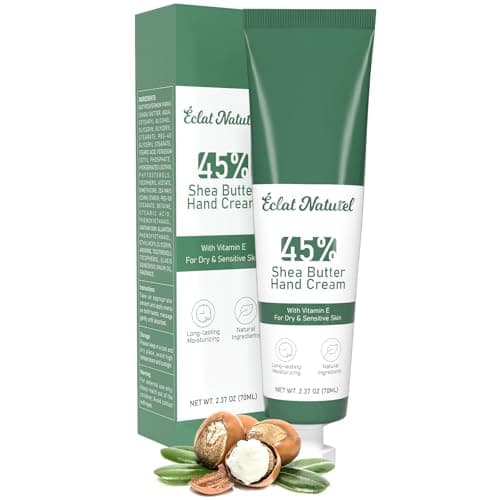 ÉCLAT NATUREL Shea Butter Hand Cream, Natural Ingredients with Vitamin E and 45% Shea Butter Hand Lotion, Deep Moisturizing Cream for Dry Hands, Long-Last Hydrating Hand Moisturizer, 2.37 Fl Oz - Image 1
