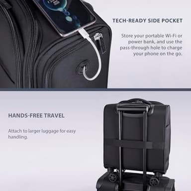 Verage Underseat Carry On Luggage with Wheels, 14.5-Inch Spinner Small Suitcase, Softside Lightweight Travel Bag for Men and Women, Airplane Carry On Bag, Black - Image 6
