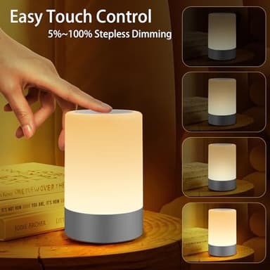 G Keni Nursery Night Light for Baby, Portable LED Touch Night Lamp for Kids and Adult, Breastfeeding, Sleep Aid, USB Rechargeable Nursing Lamp, Bedside Dimmable Warm Night Light, Soft Eye Caring - Image 5