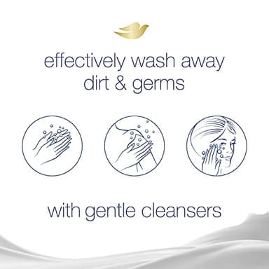 Dove Beauty Bar More Moisturizing Than Bar Soap for Softer Skin, Fragrance-Free, Hypoallergenic Beauty Bar Sensitive Skin With Gentle Cleanser 3.75 oz 14 Bars - Image 6