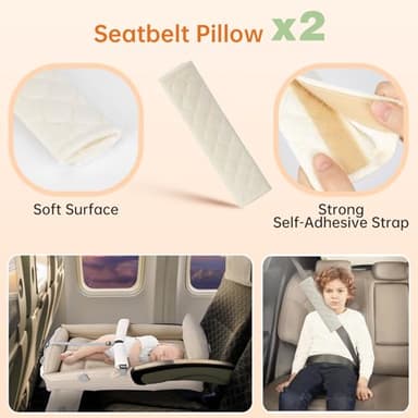 PAHTTO Kids Airplane Bed, Inflatable Plane Seat Extender for Toddler, Kids Travel Bed for Flight with Hand Pump, Toddler Travel Essentials - Image 5