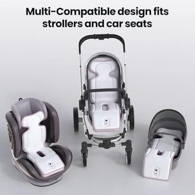 Baby Stroller Cooling Pad,Car Seat Cooler with 2 Built-in Blower Fan| 10h maxRuntime & 10000mAh Battery | 3-Speed Adjustable & Breathable 3D Mesh, Carseat Cushion,Baby Essentials in Summer - Image 6